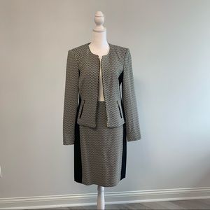 Calvin Klein Skirt Suit Set Black/White Size 6